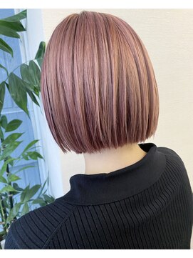 ロンドプランタン 恵比寿(Lond Printemps) ピンクカラー×切りっぱなしボブ