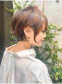 大人かわいい/丸みショート/小顔/ひし形/伸ばしかけ@小原拓馬