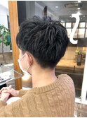 かき上げヘア　ニュアンスマッシュ　サイドパート　韓国マッシュ
