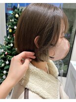 アブニールドール 大山台店&nbsp;【インナー/ブリーチあり】イヤリングカラー×オリーブベージュ