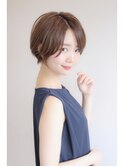 ペールベージュセクションカラーグラデーションカラー外ハネボブ