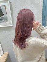 ロンドプランタン 恵比寿(Lond Printemps) ブリーチ透明感くすみピンク外ハネゆるミディ【中居】