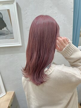 ロンドプランタン 恵比寿(Lond Printemps) ブリーチ透明感くすみピンク外ハネゆるミディ【中居】