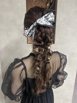 ルノン シェリー(LUNON cheliy) 編みおろし/ポニーテールアレンジ/結婚式アレンジ