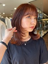 【大久保】オレンジダブルカラー、たっぷりレイヤーカット