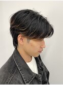 裾カラー　エンドカラー　抜きっぱなしブロンド　メンズマッシュ