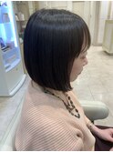30代40代50代ふんわり前髪ありボブ黒髪ボブ小顔ワンレンボブ