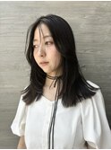 切りっぱなしカット×レイヤー