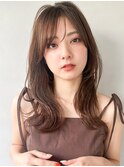 サイドバングアプリコットオレンジ20代30代40代◎#504f0625