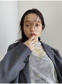 ベリーショート切りっぱなしボブヘアカラーアッシュグレー前髪