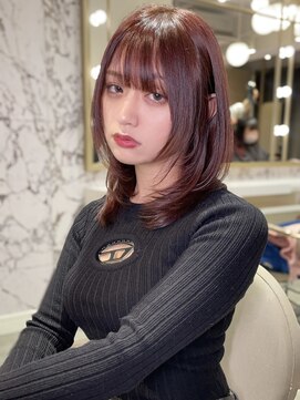 ウィーニード 名古屋(WENEED) 《韓国へア》韓国風ミディ/ベルベットブラウン