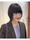 オリーブグレー/レイヤーカット/黒髪/マロンベージュ/原宿