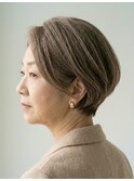 ハイライト 名東区 ショートヘア レイヤー ボブ 白髪ぼかし