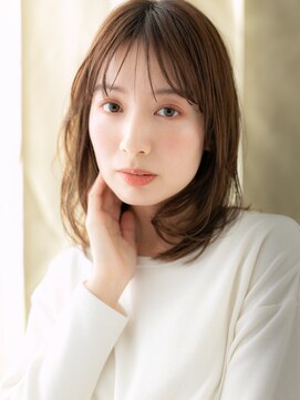 カバーヘア ブリス 上尾西口店(COVER HAIR bliss) フレンチバングブリーチなしゆるふわニュアンスパーマ30代40代X