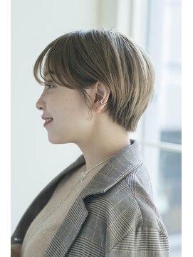 ガーデン オオタカノモリ(garden otakanomori) 20代30代大人かわいい耳掛けショート×ハイライトべージュ