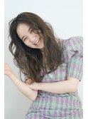 《PearL》外巻きパーマ×暗髪グレージュカラー