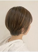 小顔補正立体カットショコラアッシュマッシュショート/池袋