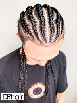 ディーアール(DR) BADHOP YZERR風コーンロウ#盛岡#盛岡#岩手県#派手髪#ブレイズ