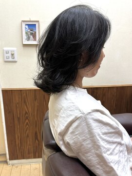 ハヤシ(HAYASHI) 【髪質改善カラー】カカオブラウン外ハネミディアムボブ