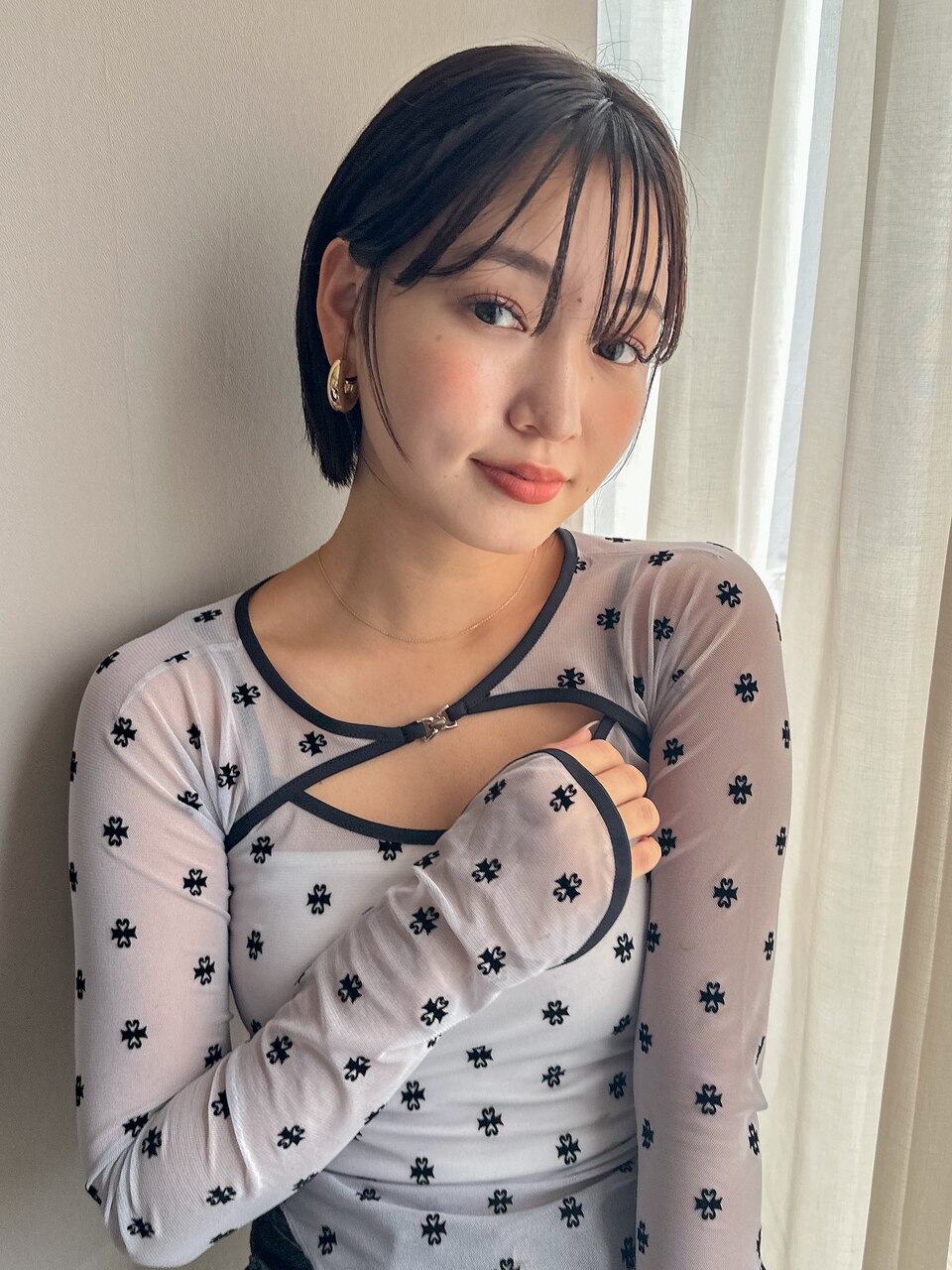 大人可愛いショートボブ/ピンクベージュ/表参道