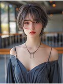 ショートボブルフ黒髪ネビージュ小顔ワンレン20代30代40代50代