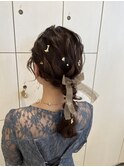 【大人気】お呼ばれアレンジ大人可愛いゆるふわ編みおろし