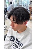 波巻きスパイラルパーマセンターパート