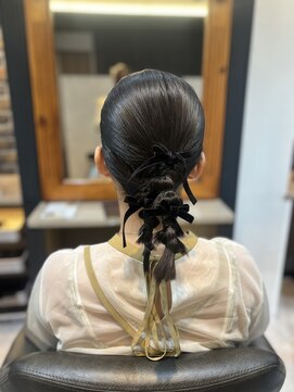 ジパング 押上店(Zipangu) 直毛/ツイン編みおろし/お呼ばれヘア