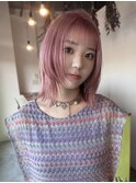 レイヤーボブ×ペールピンクカラー@sowi_abe