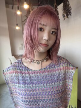 ソーイ(sowi) レイヤーボブ×ペールピンクカラー@sowi_abe