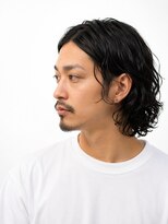 オルタナティブパレード(Alternative Parade) サーフカール メンズロングヘアパーマ 黒髪センターパートロング