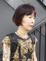 ビファインクーアヴェダ(Be fine coo AVEDA)&nbsp;毛流れオレンジブラウンレイヤーショートボブ/
