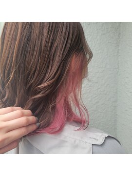 アジールヘア 池袋東口店(agir hair) インナーカラーピンクカラートリートメントピンクベージュ池袋