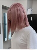 ba1077ミルクティーピンクハイトーンベージュピンクボブショート