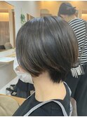 大人可愛い20代30代40代黒髪前下がりショートボブ丸みショート◎