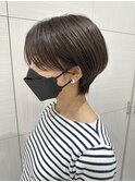 大人ガーリーチョコレート小顔カットショートボブ