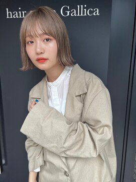 ガリカ 蔵前(Gallica) 【竹之内蔵人】大人ナチュラル外ハネボブ×透明感ベージュ
