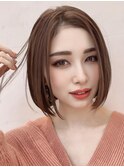 ナチュラルボブ/大人ショートボブ/前髪なし/20代30代に人気