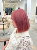 春っぽカラー/ボブスタイル/ローズピンク