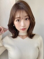 エインアンリー 明治神宮前(AIN.ANLY.) レイヤーミディアムくびれロングラベンダーピンクベージュ