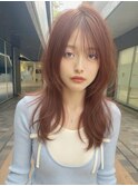 レイヤーカット透明感カラーシースルーバングハッシュカット