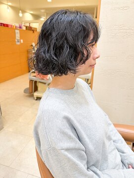 モリオ フロム ロンドン サッポロファクトリー店(morio FROM LONDON) 【morio札幌】札幌ボブ　大人かわいい黒髪パーマボブ