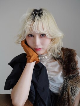 原宿/ウルフカット レイヤー デザインカラー ルーツカラー 