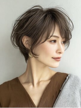 ハーツ(Heart's) 白髪ぼかし脱白髪染め髪質改善似合わせショートボブ40代50代60代