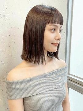 カバーヘア ブリス 志木南口駅前店(COVER HAIR bliss) オン眉/切りっぱなしボブ/韓国風美髪ストレート20代30代p志木