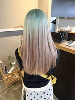 派手髪・ハイトーンカラー・デザインカラー・ブリーチ専門美容室 ミントグリーンペールグリーングリーンカラーデザインカラー