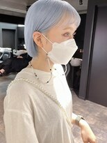 リンドトウキョウ ウメダ(LINDO TOKYO)&nbsp;my07_ミニボブ×ペールブルー/ハイトーン/Wカラー