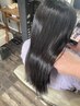 絹髪シルク縮毛矯正＋トリートメント＋毛先カット￥13000
