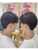 【あおき ひかる】自然に癖毛を取る センターパート
