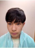 爽やかショートマッシュ ツーブロック ビジネス 学生 黒髪　束感